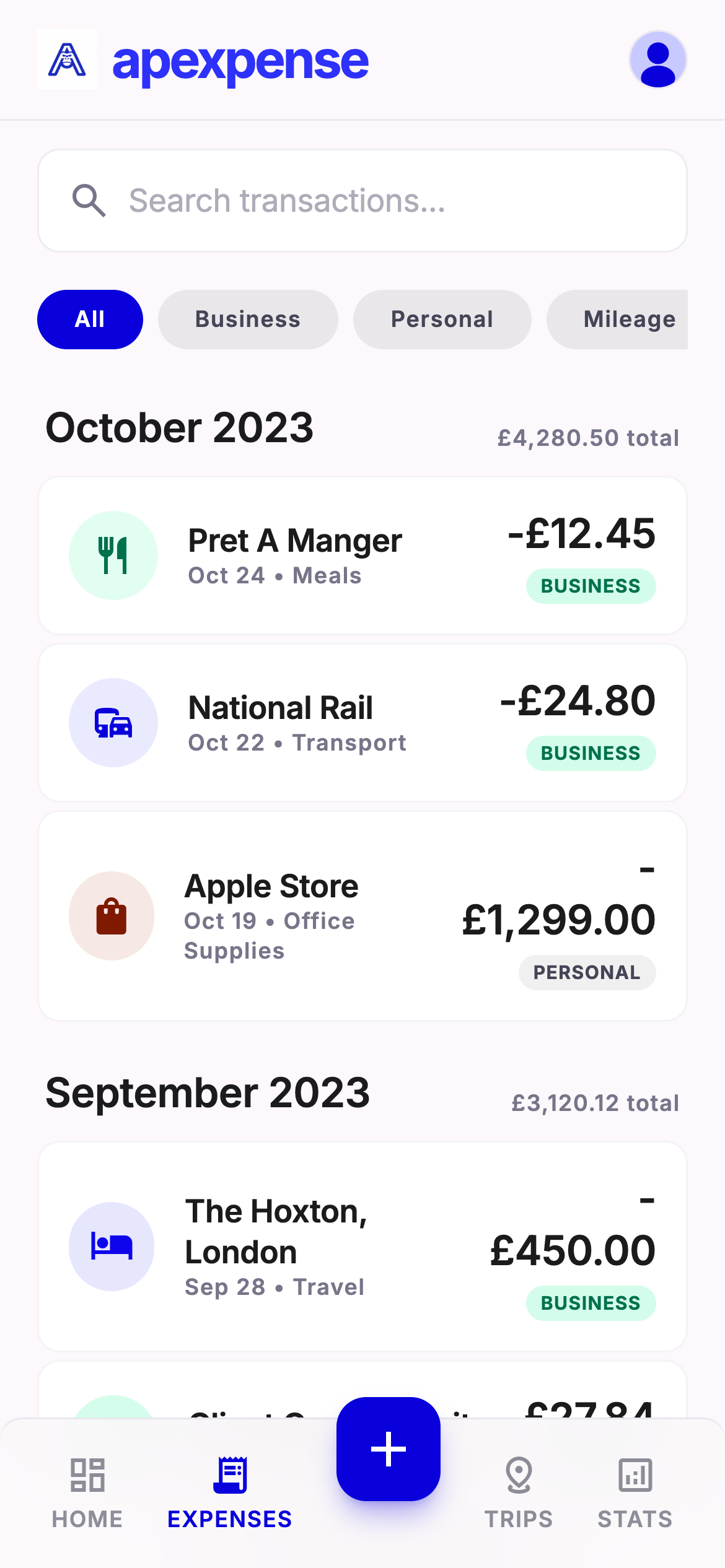 Apexpense screenshot 2