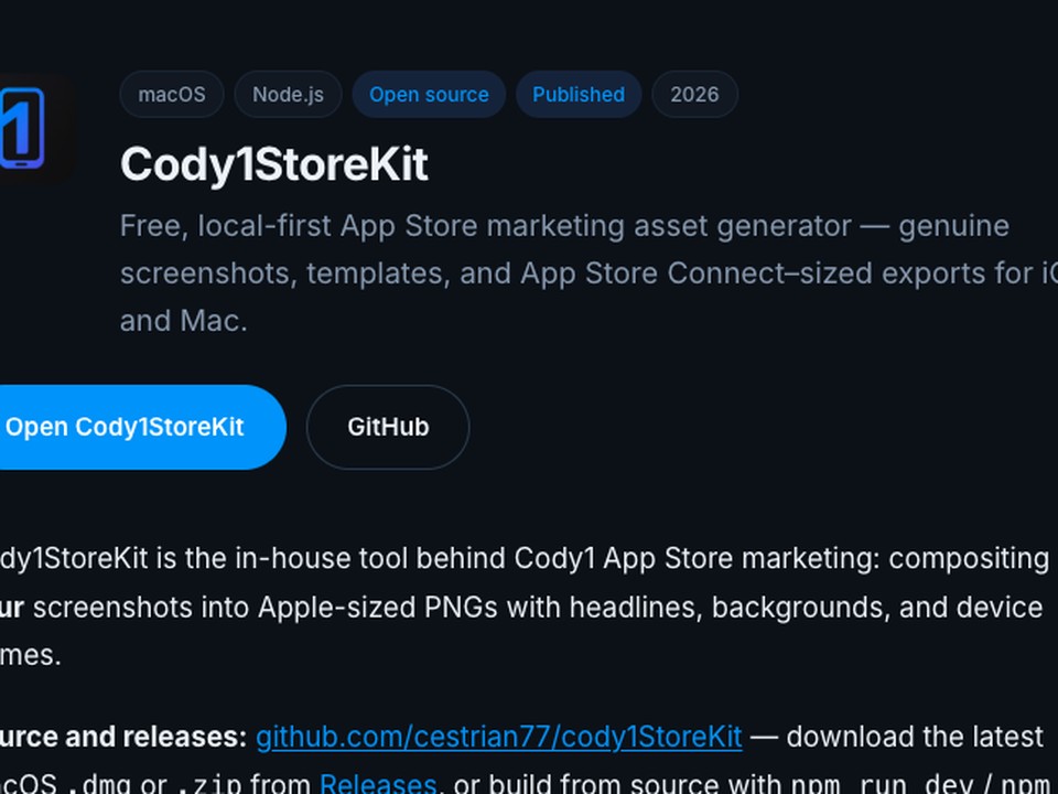 Why Cody1StoreKit exists — and building it with Cursor